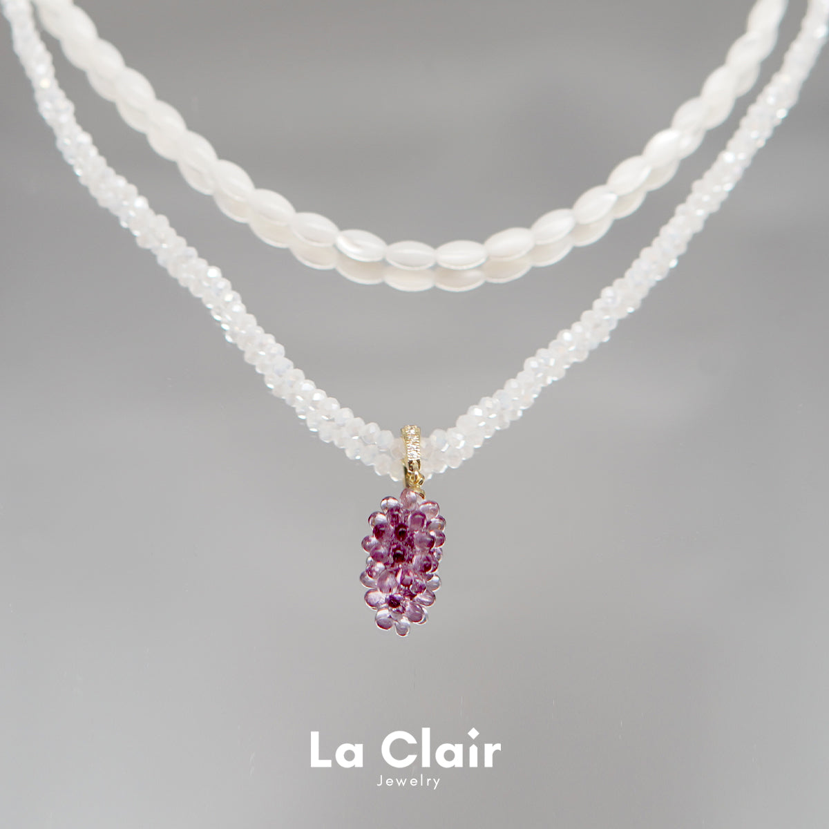 Crystal Grape Pendant Necklace_3